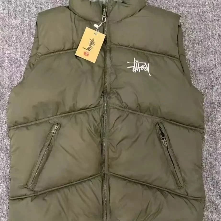 Stussy Olive Puffer Vest — product photo on Sugargoo Spreadsheet