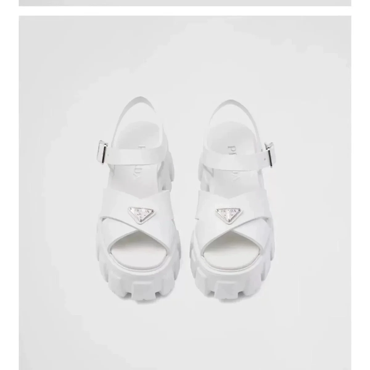 Prada Lucca White Platform Sandals — product photo on Sugargoo Spreadsheet