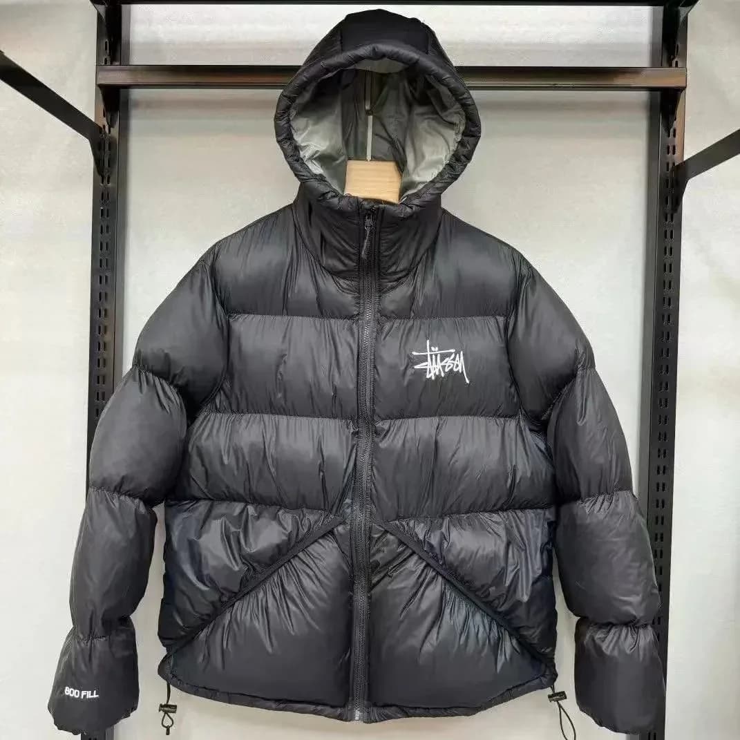Stussy Black Puffer Jacket with Logo Embroidery — product photo on Sugargoo Spreadsheet