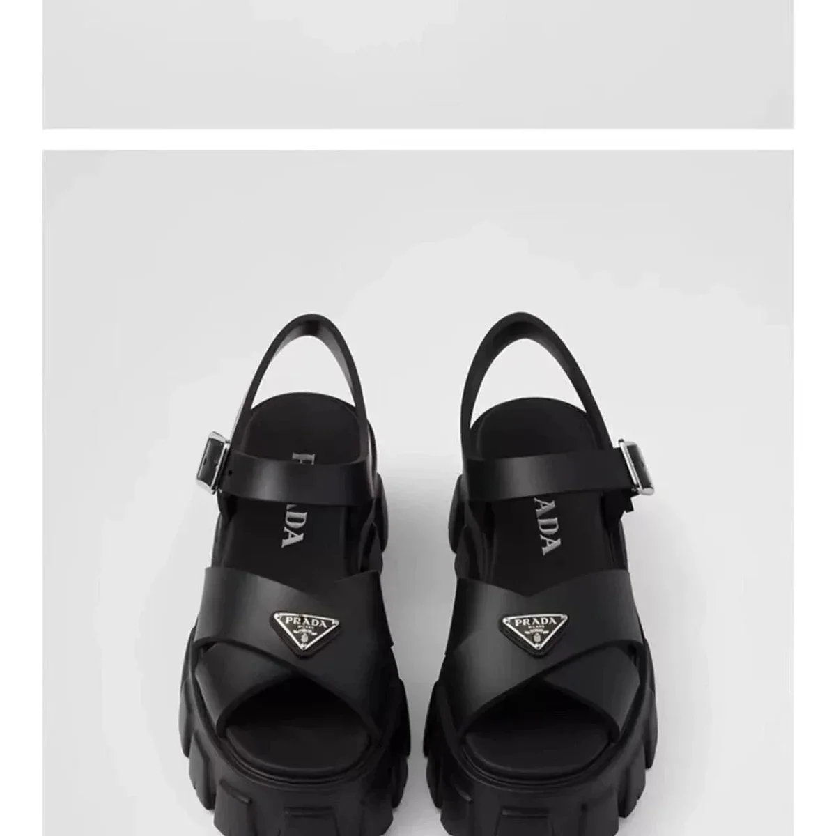 Prada Lace Up Black Platform Sandals — product photo on Sugargoo Spreadsheet