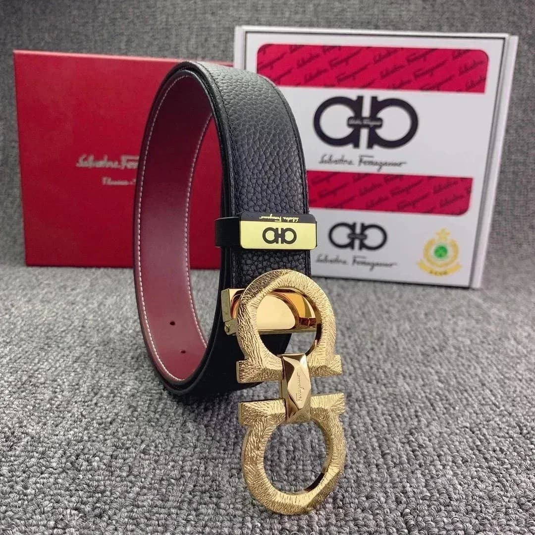 Salvatore Ferragamo Gancini Belt Black Leather — product photo on Sugargoo Spreadsheet