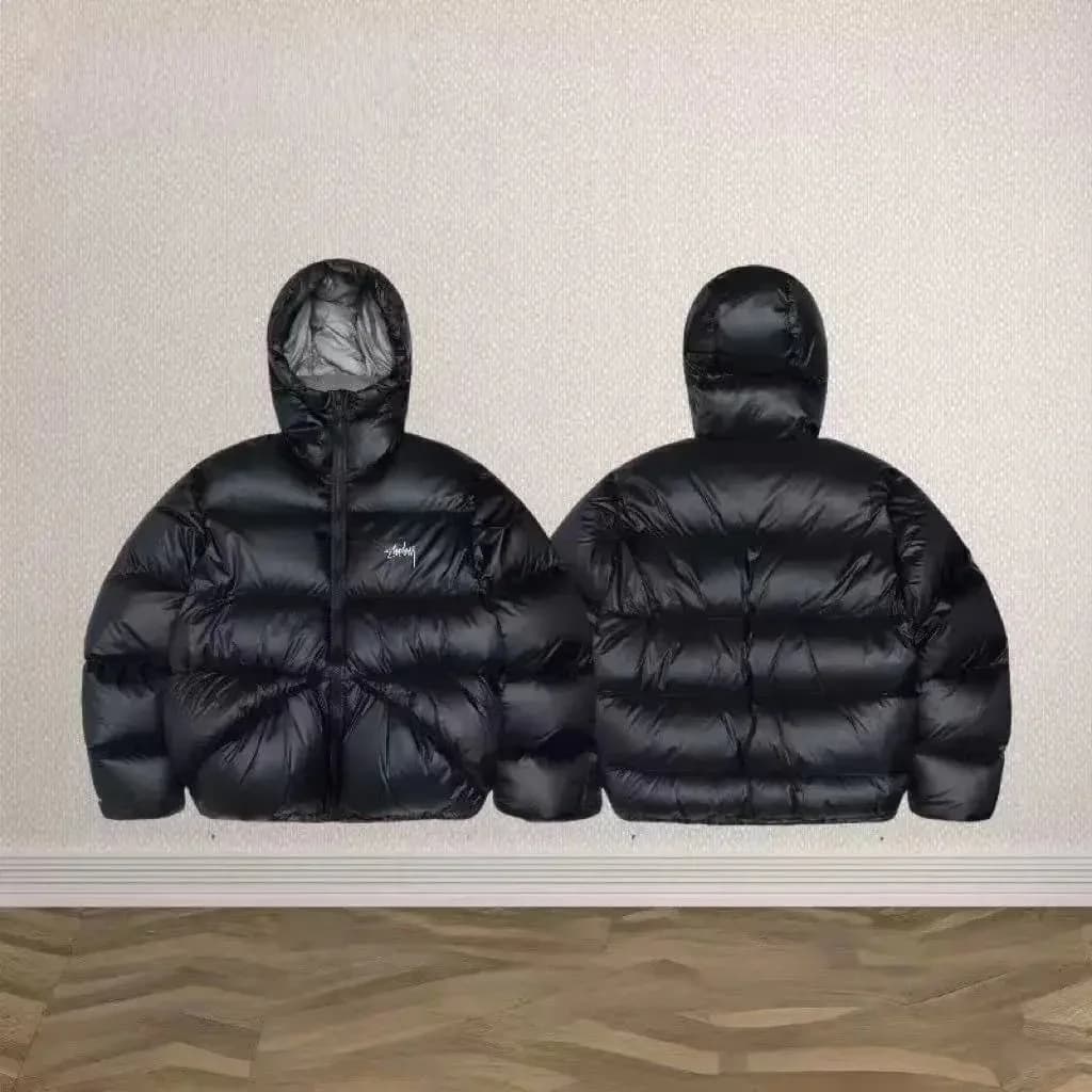 Stussy Black Hooded Puffer Jacket — product photo on Sugargoo Spreadsheet