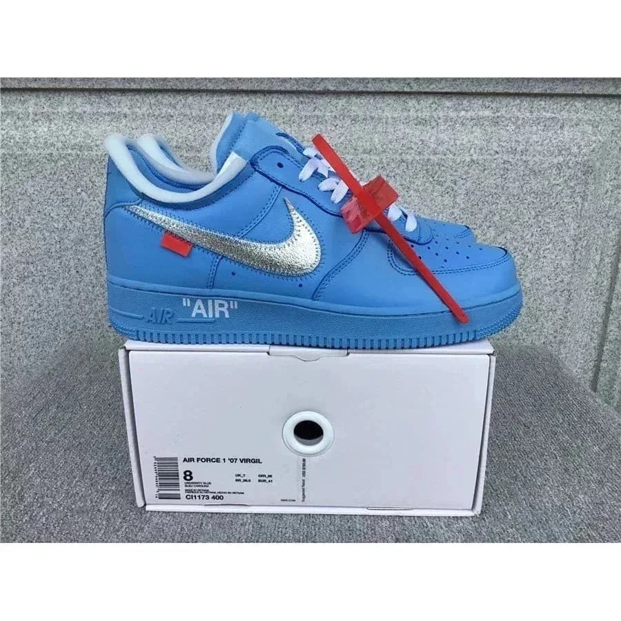 Nike Air Force 1 '07 Virgil Blue Sneakers — QC product photo on Sugargoo Spreadsheet