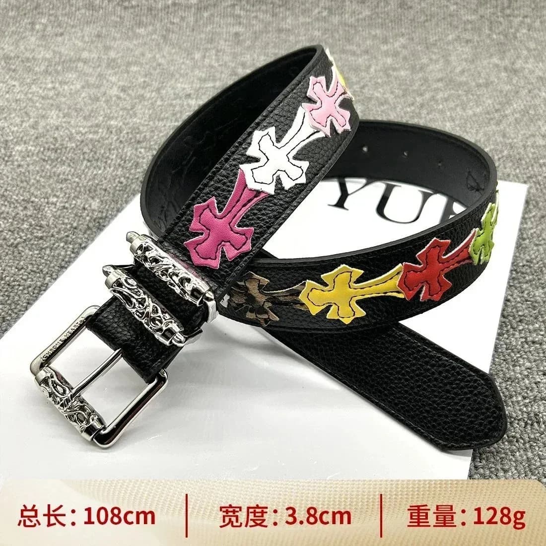 Chrome Hearts Cross Embroidered Leather Belt — product photo on Sugargoo Spreadsheet