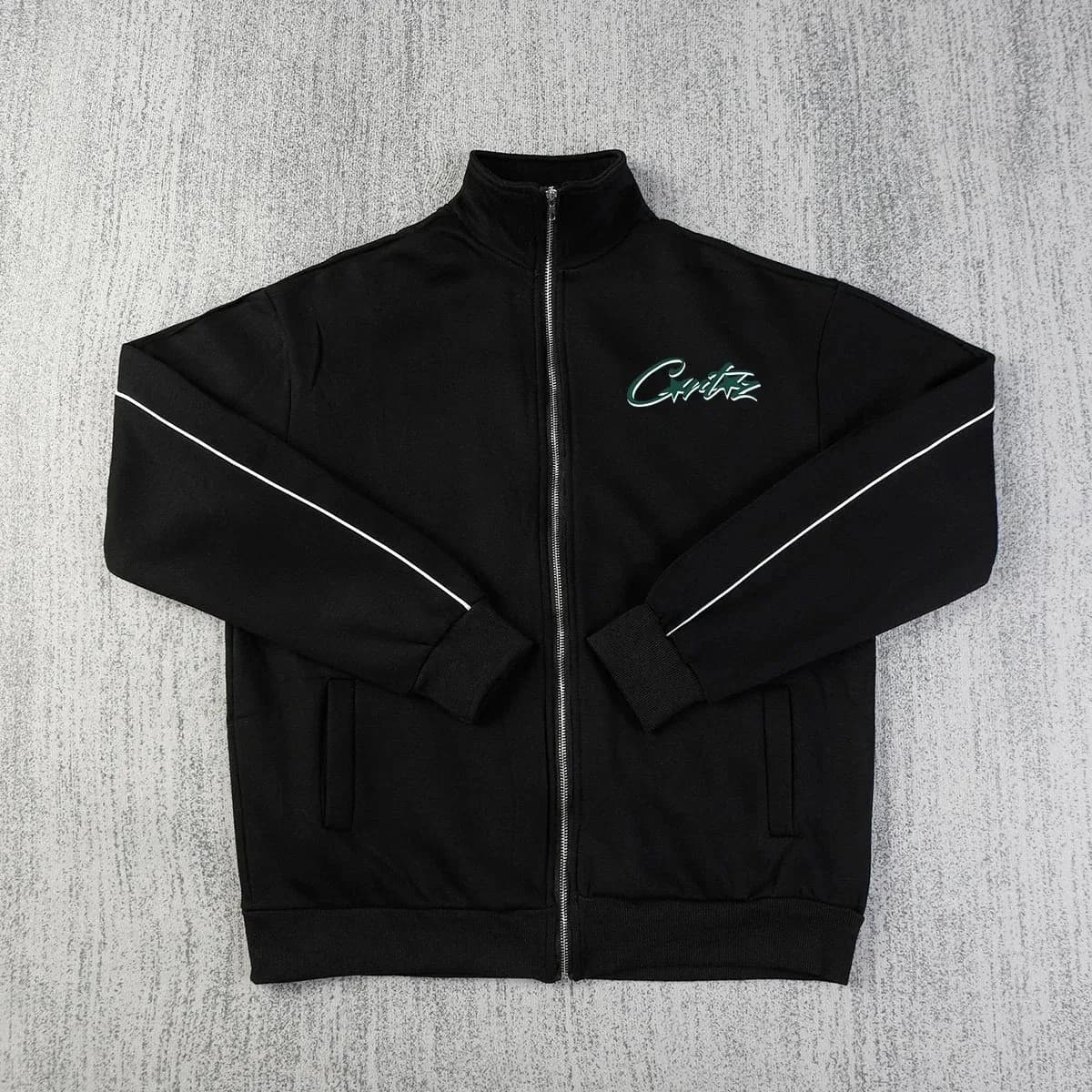 Critz Track Jacket Black Green Trim — product photo on Sugargoo Spreadsheet