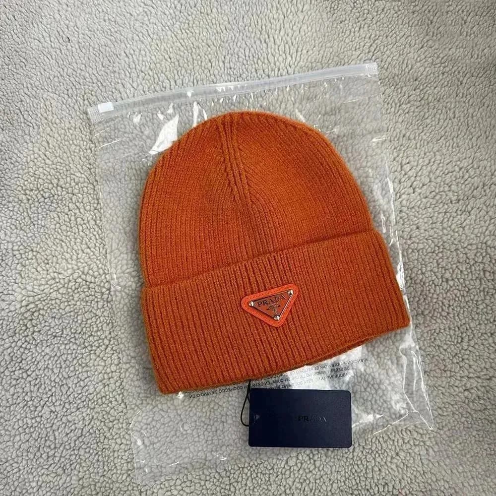 Prada Orange Triangle Logo Beanie — product photo on Sugargoo Spreadsheet
