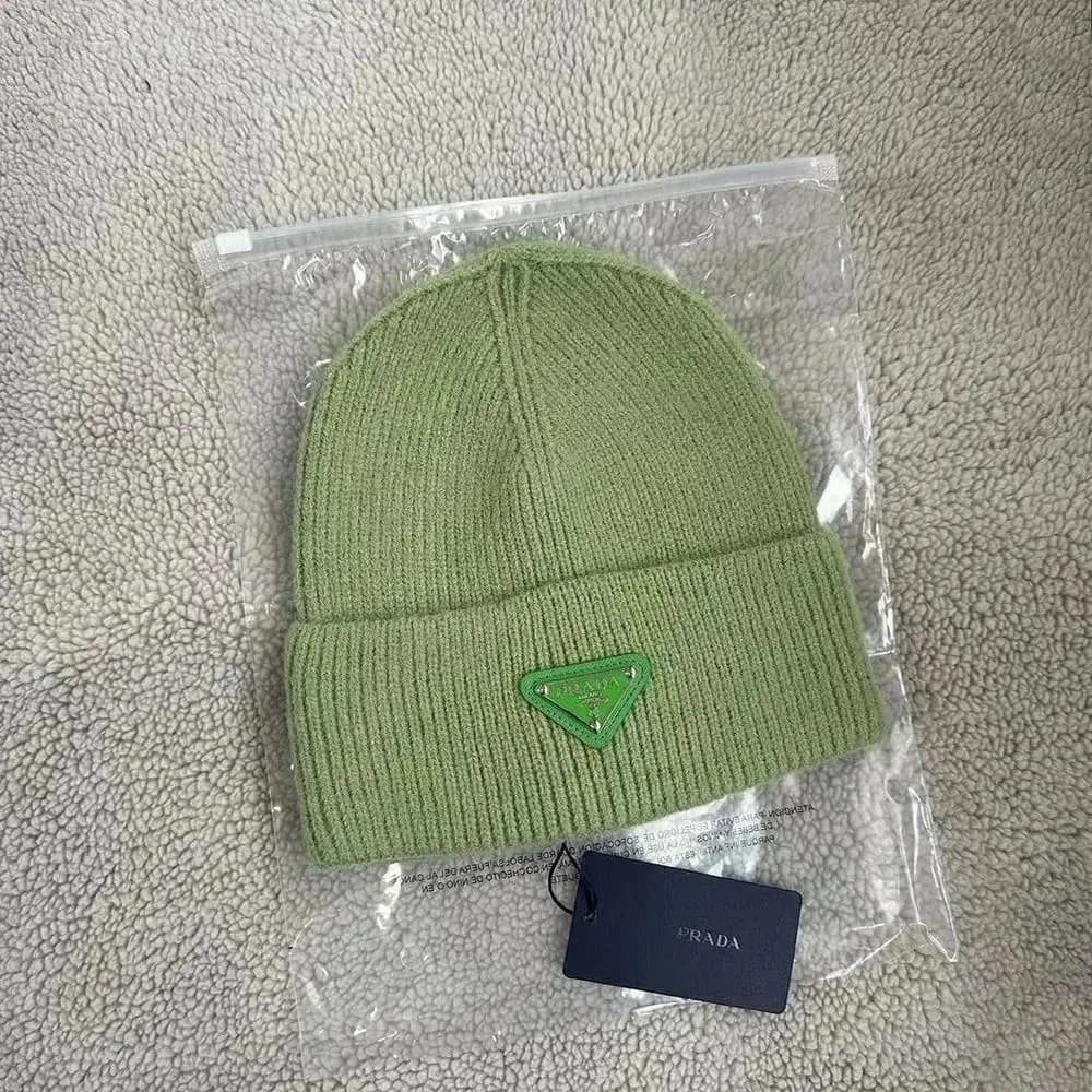 Prada Green Triangle Beanie Headwear — product photo on Sugargoo Spreadsheet