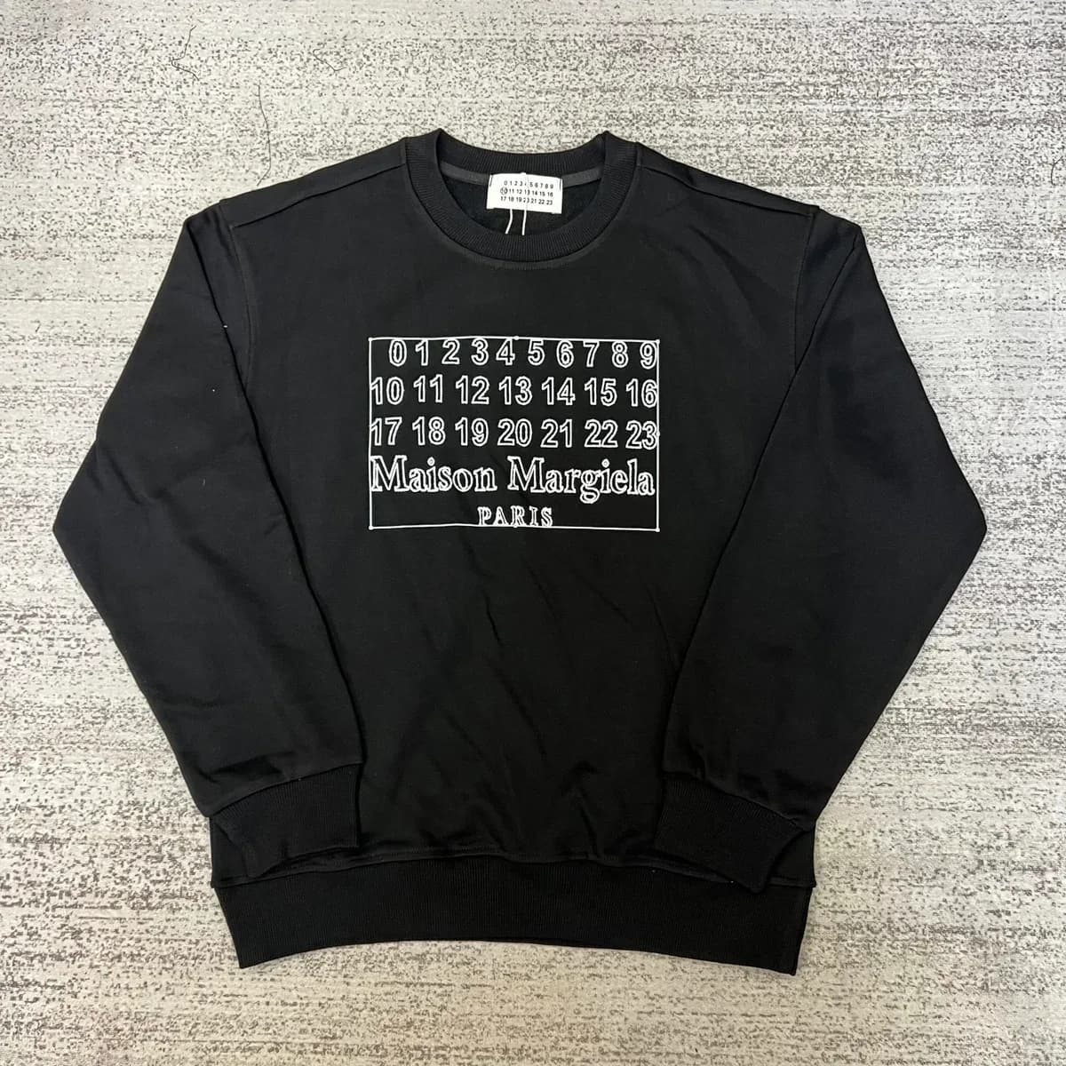 Maison Margiela Black Numeric Print Crewneck Sweatshirt — product photo on Sugargoo Spreadsheet
