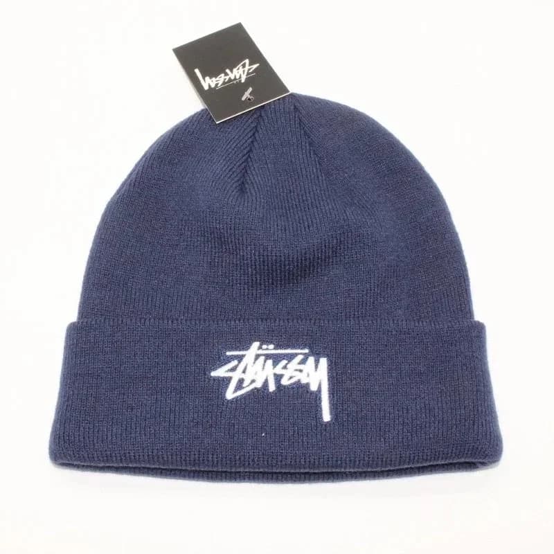 Stussy Stock Beanie Navy Blue Headwear — product photo on Sugargoo Spreadsheet