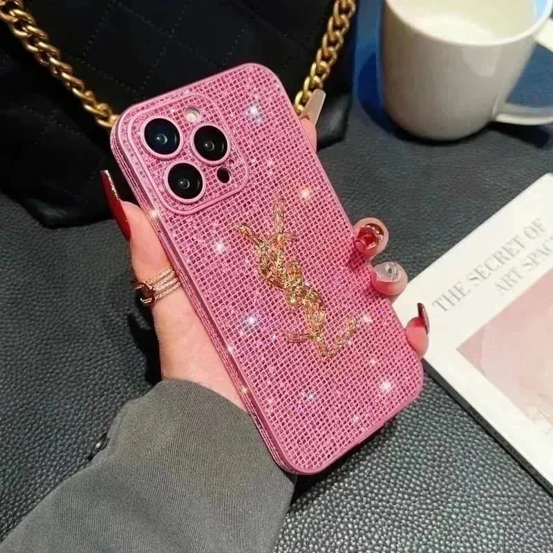 Saint Laurent YSL Pink Crystal iPhone Case — product photo on Sugargoo Spreadsheet