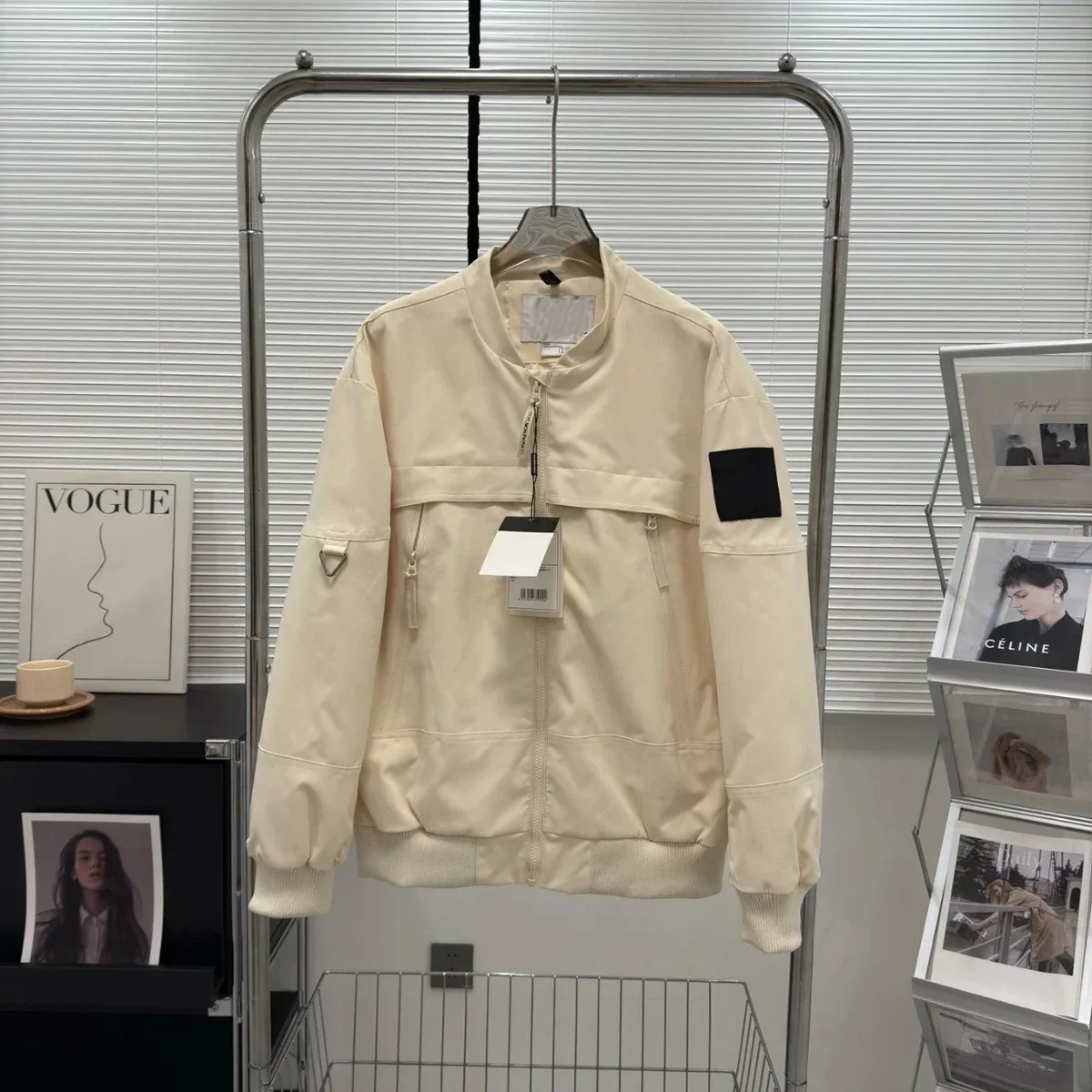 Beige Utility Bomber Jacket — product photo on Sugargoo Spreadsheet