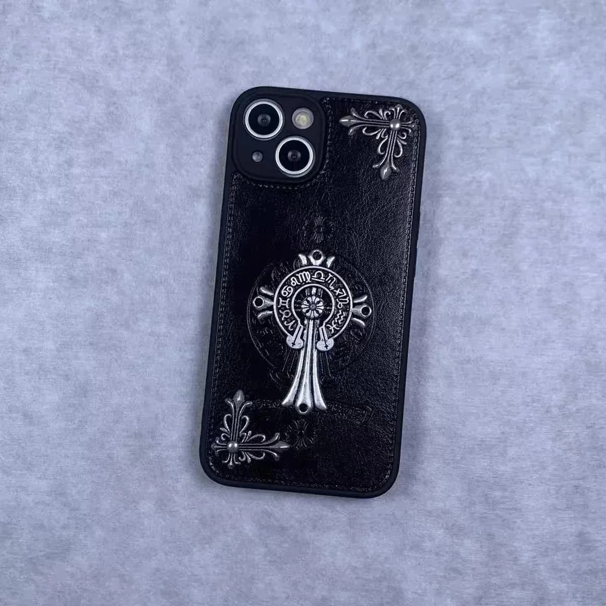 Chrome Hearts Cross Embossed iPhone Case Black — product photo on Sugargoo Spreadsheet