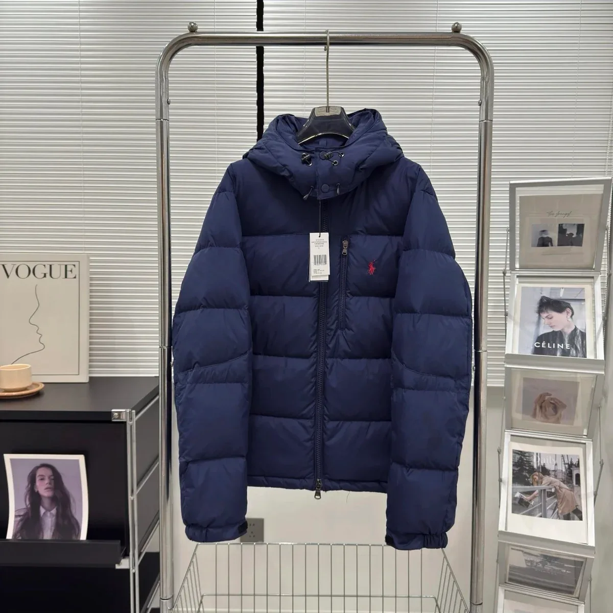 Polo Ralph Lauren Navy Blue Hooded Puffer Coat — product photo on Sugargoo Spreadsheet