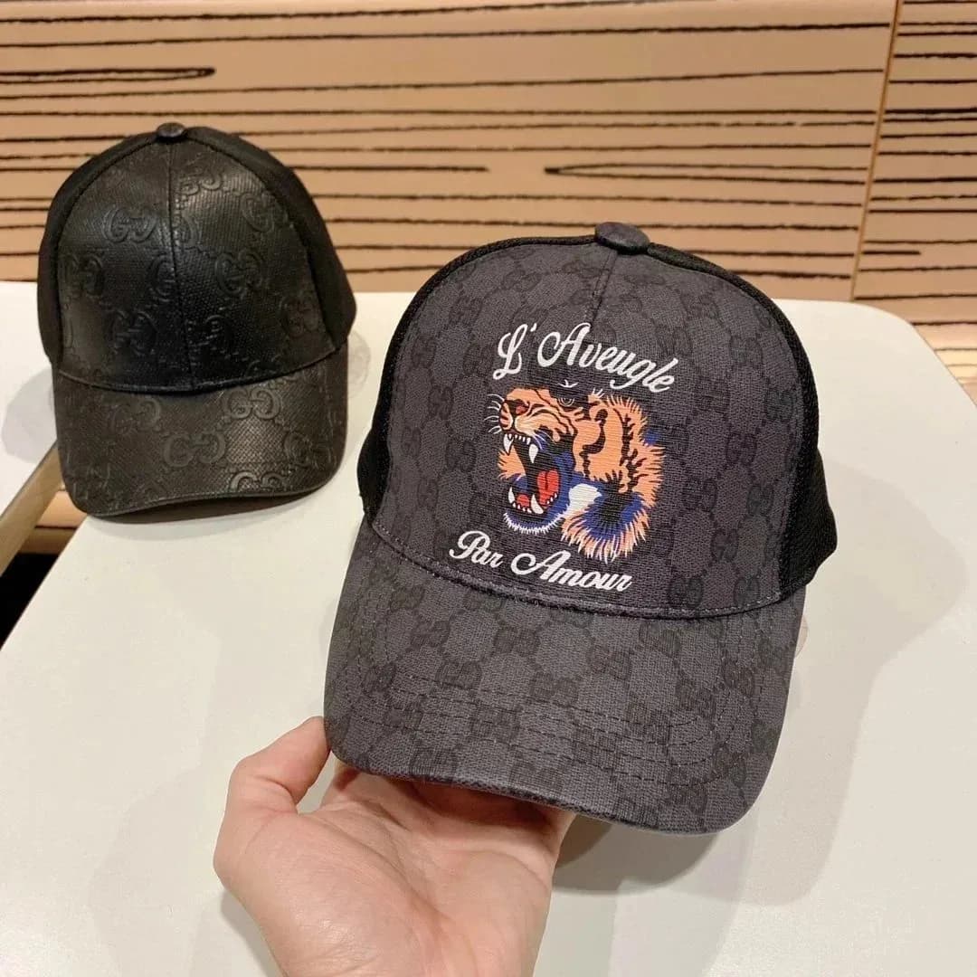 Gucci L'Aveugle Par Amour Tiger Cap Black Headwear — product photo on Sugargoo Spreadsheet