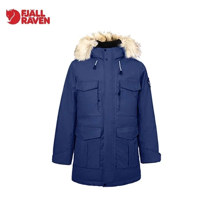 Fjällräven Navy Blue Parka with Fur Hood — product photo on Sugargoo Spreadsheet