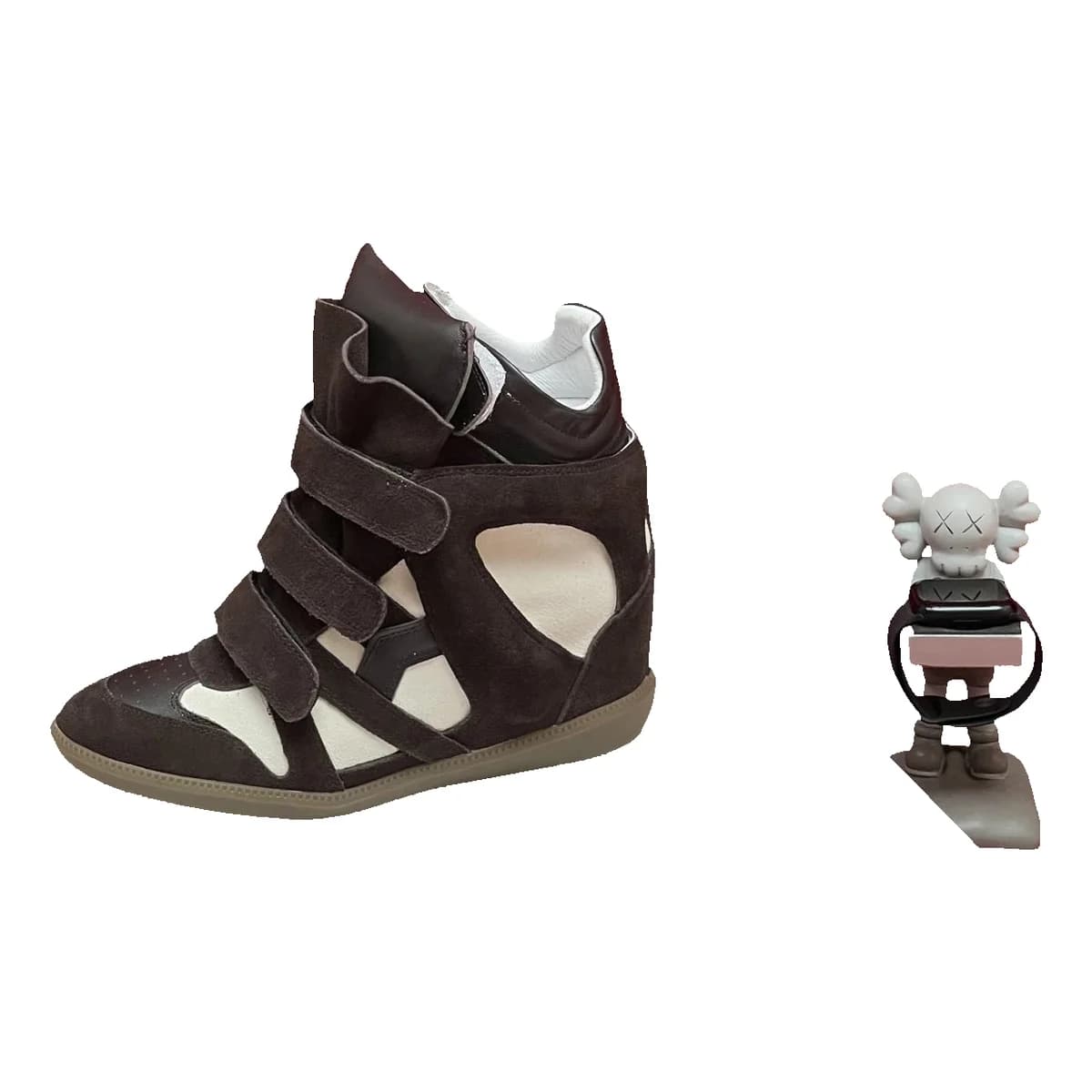 Unisex Suede Velcro Sneakers Brown/White — product photo on Sugargoo Spreadsheet