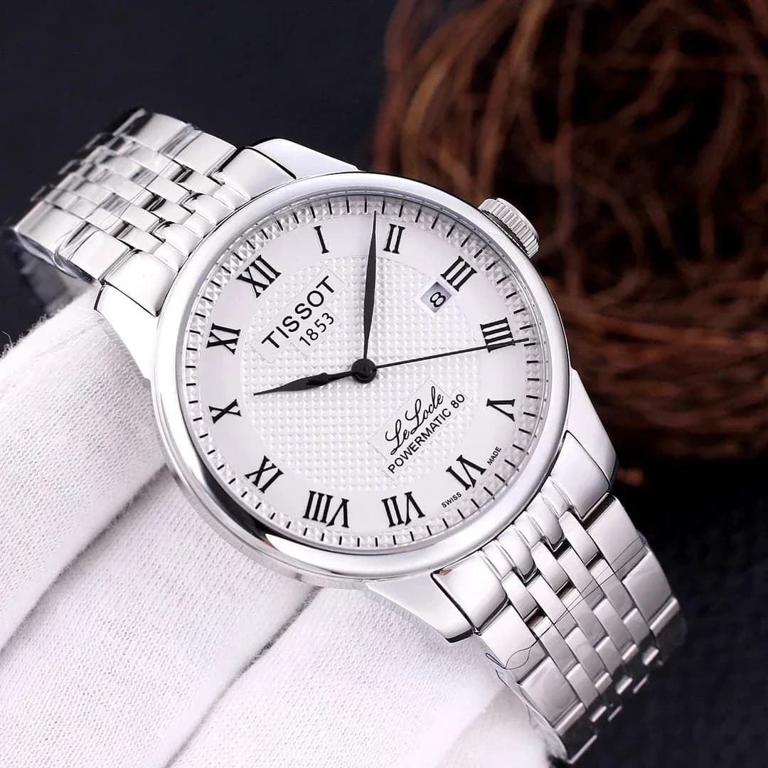 Tissot Le Locle Powermatic 80 Silver Case White Dial Men's Watch — product photo on Sugargoo Spreadsheet