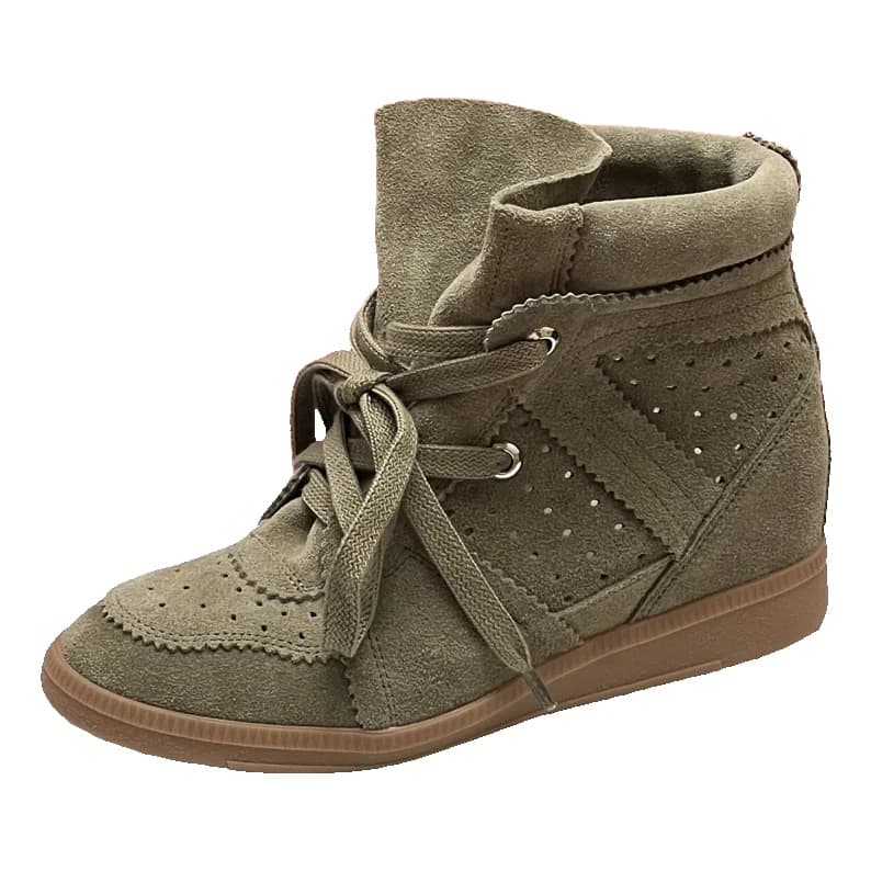 Suede Lace-Up Sneakers Olive Green — product photo on Sugargoo Spreadsheet