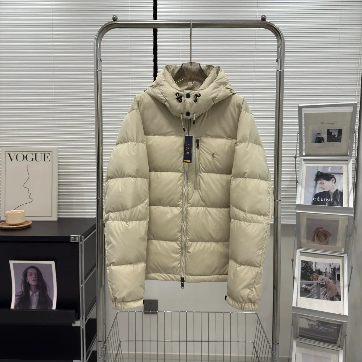 Polo Ralph Lauren Beige Hooded Puffer Jacket — product photo on Sugargoo Spreadsheet