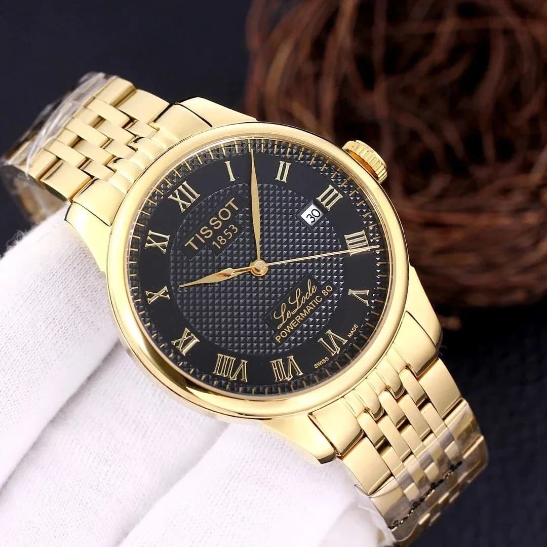 Tissot Le Locle Powermatic 80 Full Gold Case Black Dial Men's Watch — product photo on Sugargoo Spreadsheet