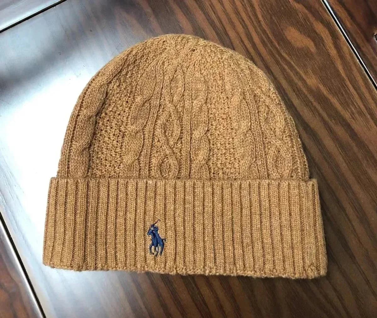 Polo Ralph Lauren Cable Knit Beanie Camel — product photo on Sugargoo Spreadsheet