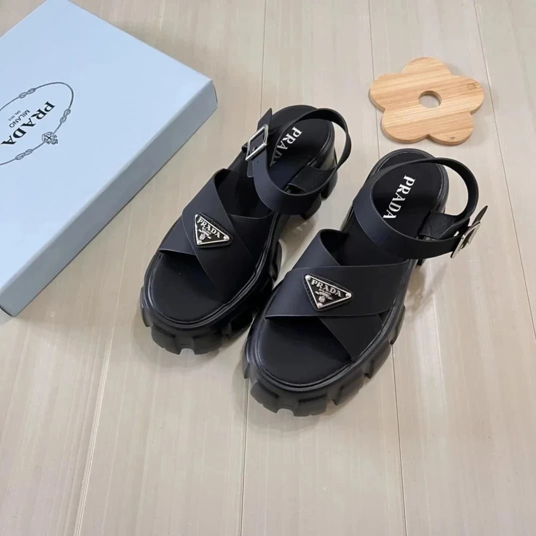 Prada Trasparenze Black Leather Sandals — product photo on Sugargoo Spreadsheet