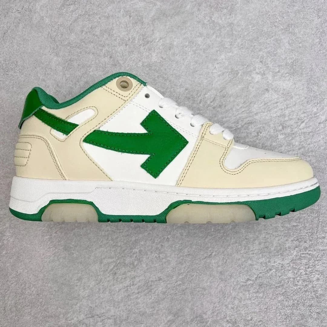 Off-White Unisex Green & White Arrow Sneakers — product photo on Sugargoo Spreadsheet