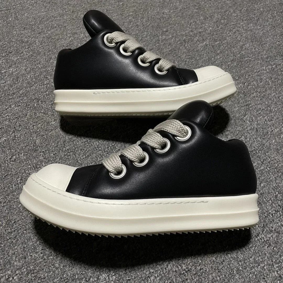 Rick Owens Geobasket Black Leather Sneakers — QC product photo on Sugargoo Spreadsheet