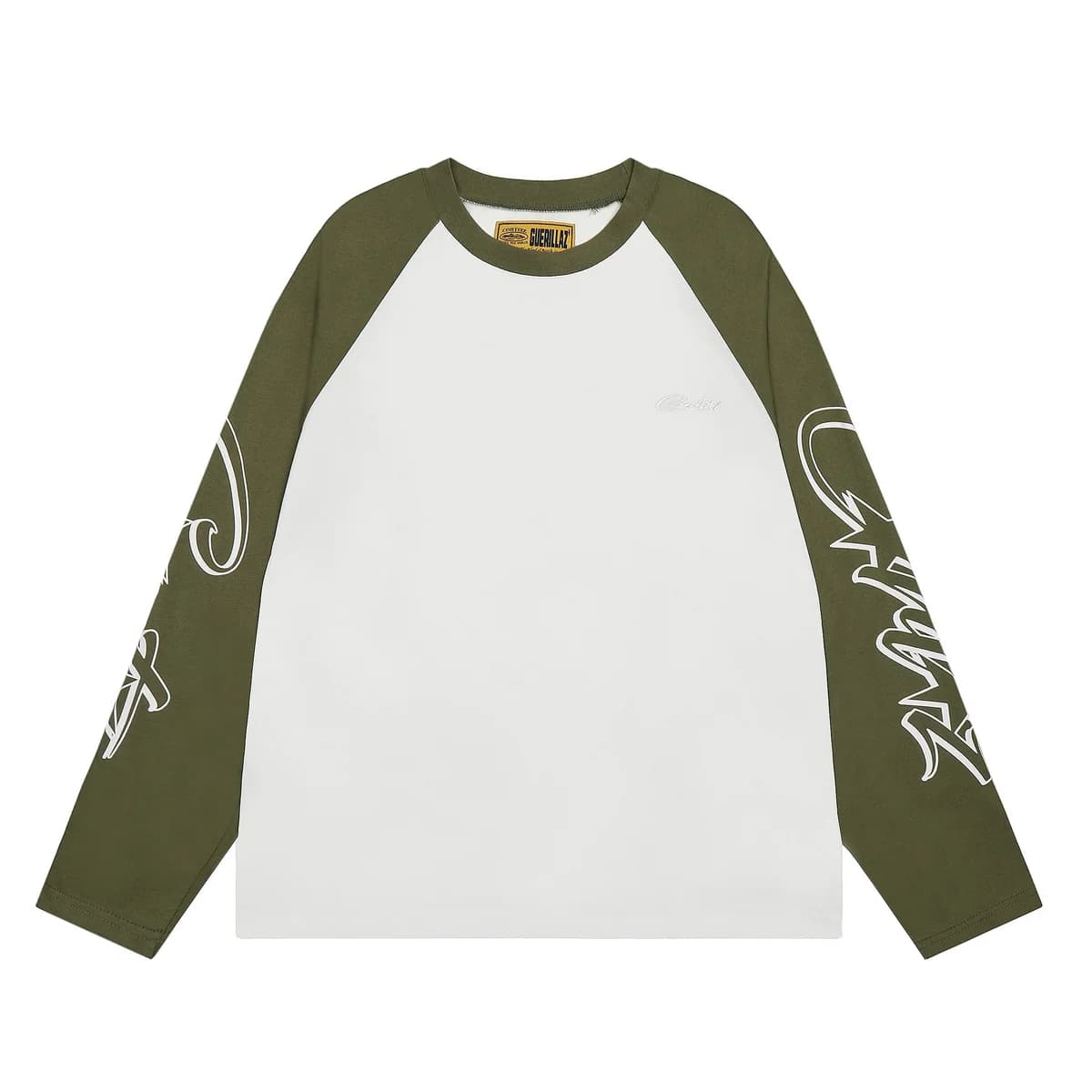 Guerillaz White/Olive Long Sleeve T-Shirt — QC product photo on Sugargoo Spreadsheet