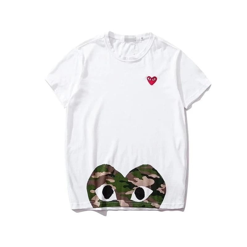Comme des Garçons White Camo Heart T-Shirt — product photo on Sugargoo Spreadsheet