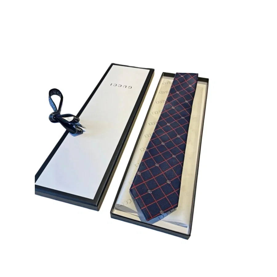 Gucci Navy & Red GG Grid Tie — product photo on Sugargoo Spreadsheet