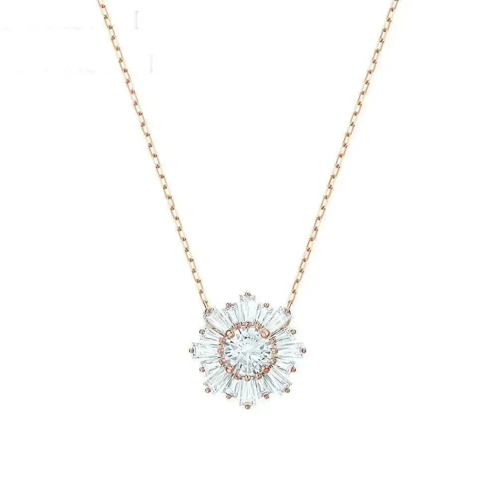 Swarovski Tennis Sunflower Necklace Rose Gold/White — product photo on Sugargoo Spreadsheet