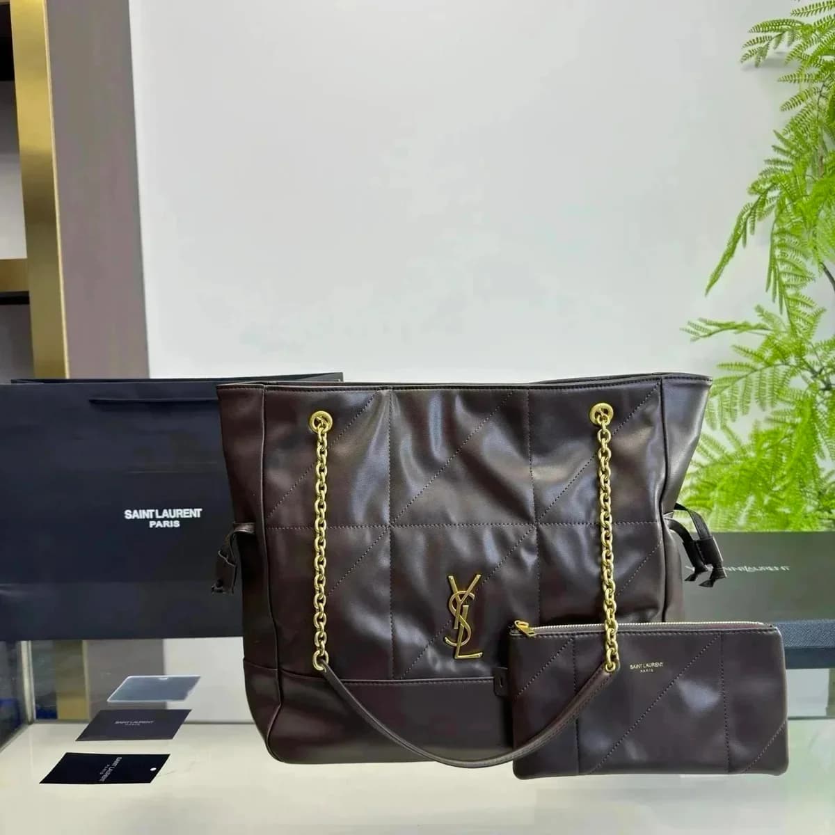 Saint Laurent Sac de Jour Tote Bag in Brown — product photo on Sugargoo Spreadsheet
