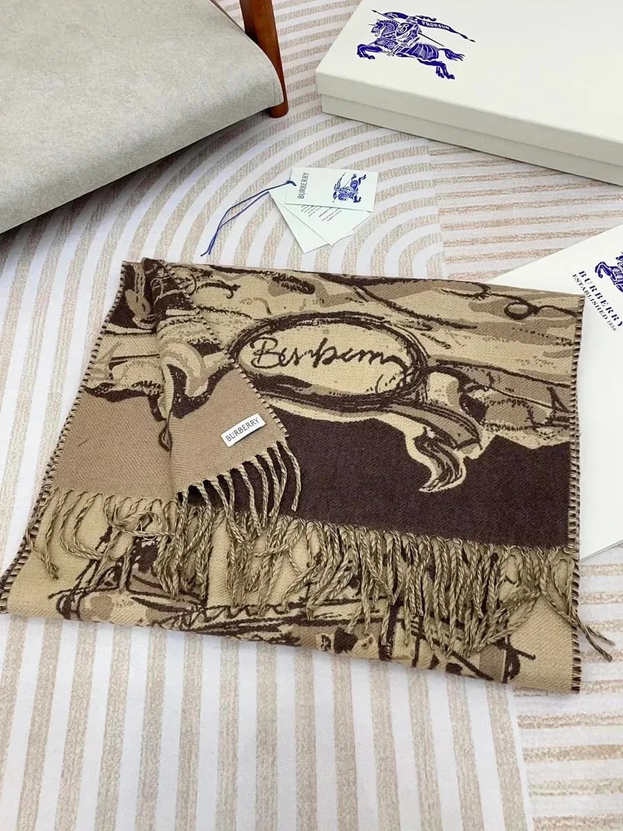 Burberry Monogram Scarf Beige & Brown — product photo on Sugargoo Spreadsheet