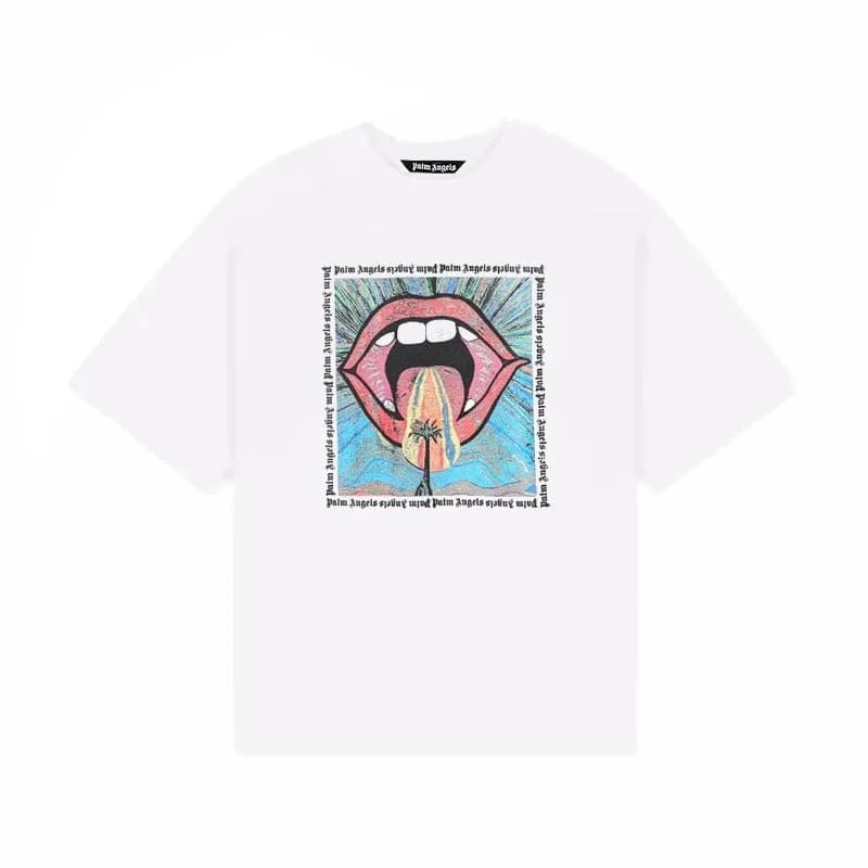Palm Angels White Tongue Print T-Shirt — product photo on Sugargoo Spreadsheet