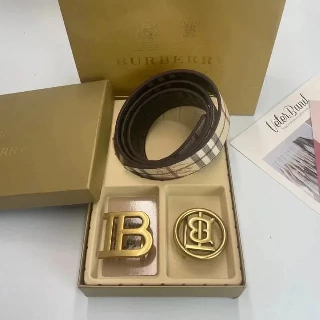 Burberry Check Belt Set in Brown & Black — QC product photo on Sugargoo Spreadsheet