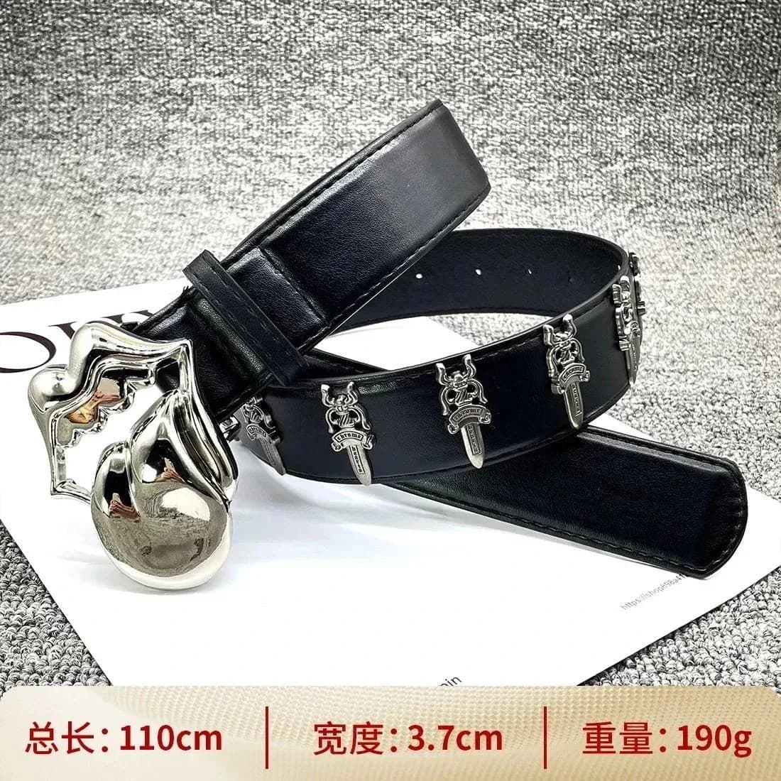 Chrome Hearts Sword Buckle Belt Black Leather — QC product photo on Sugargoo Spreadsheet