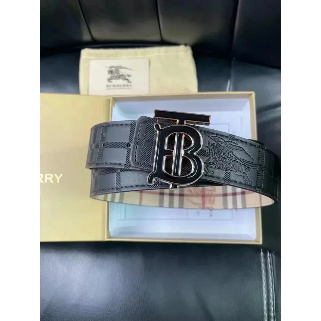 Burberry TB Monogram Belt Black Leather — QC product photo on Sugargoo Spreadsheet