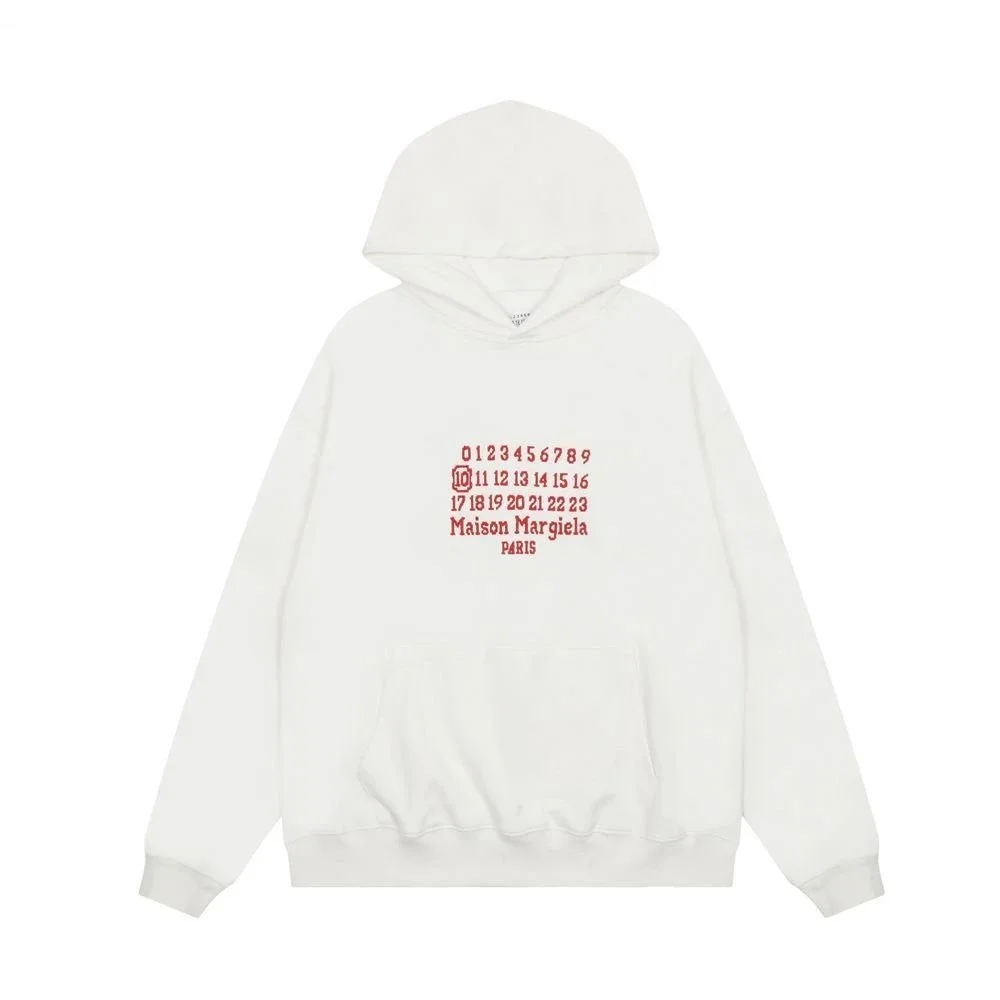 Maison Margiela White Embroidered Hoodie — product photo on Sugargoo Spreadsheet