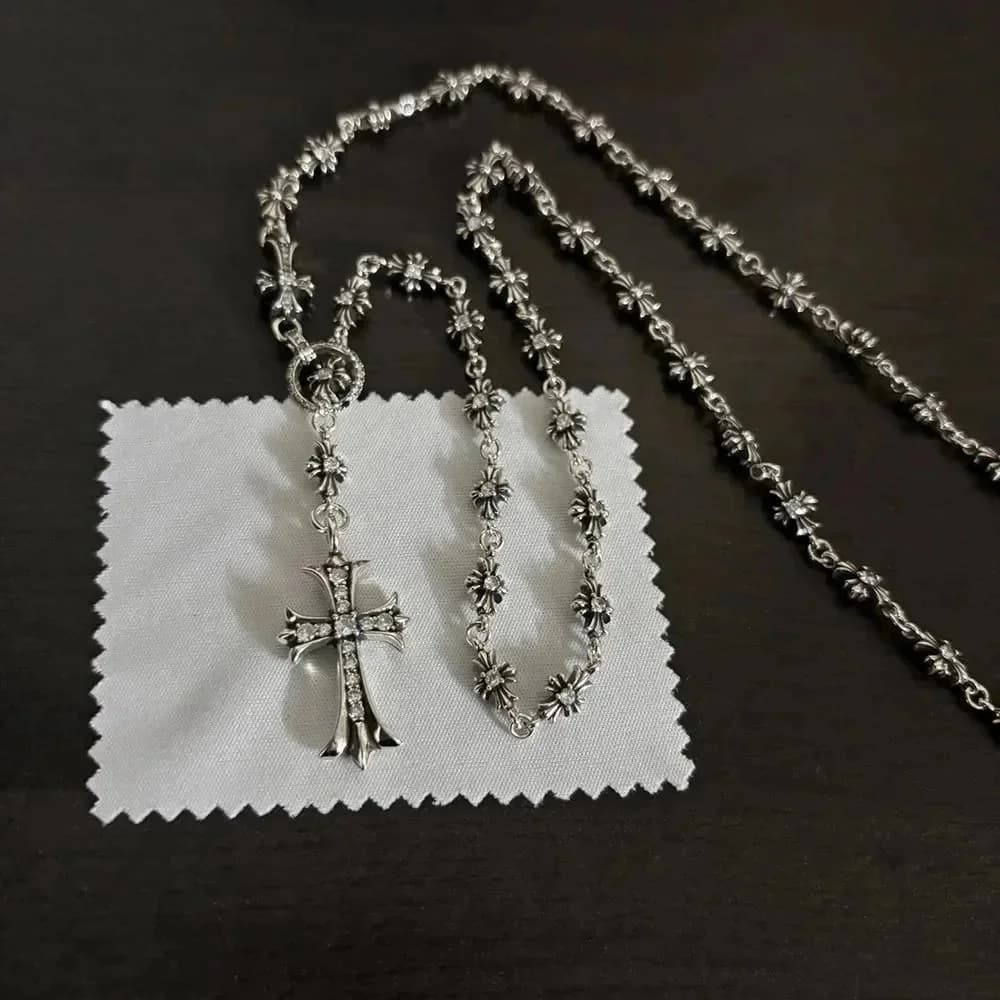 Chrome Hearts Cemetery Cross Silver Necklace — product photo on Sugargoo Spreadsheet