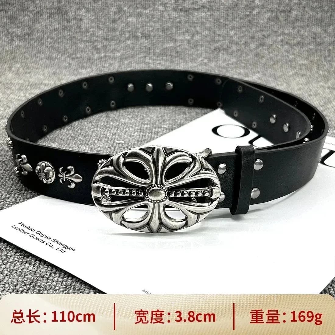 Chrome Hearts Floral Belt Black Leather — QC product photo on Sugargoo Spreadsheet