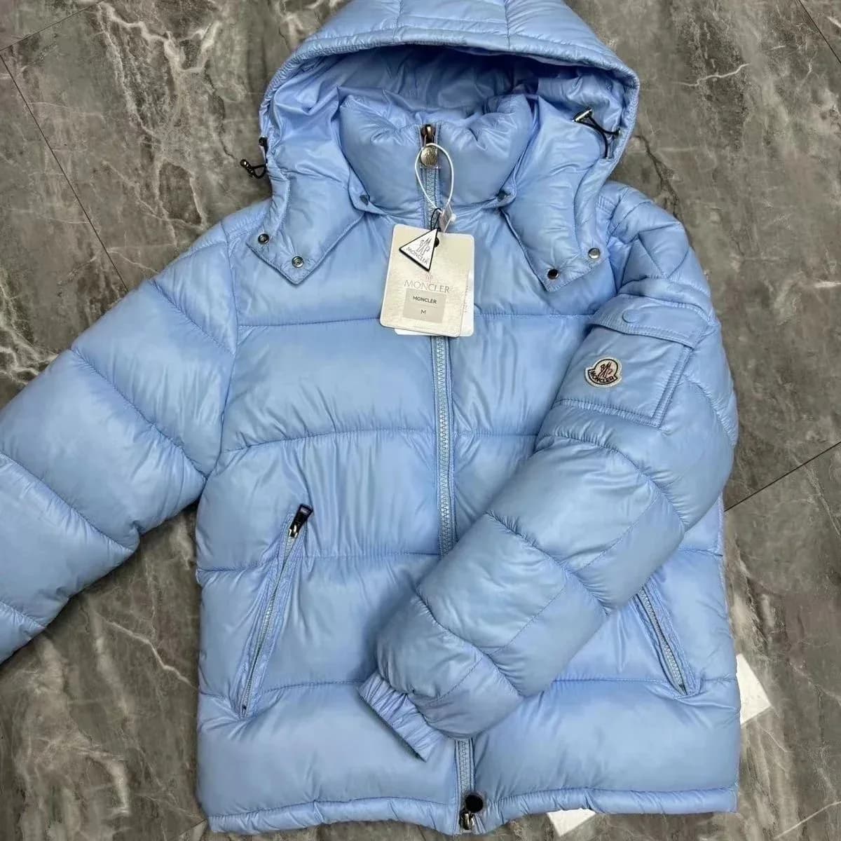 Moncler Light Blue Puffer Jacket — product photo on Sugargoo Spreadsheet
