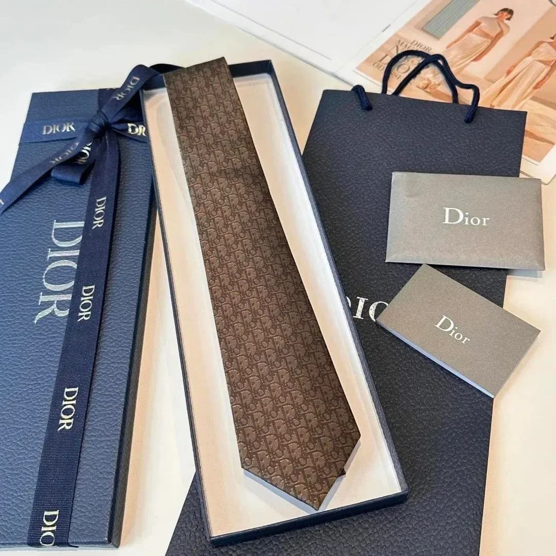 Dior Monogram Tie Brown Silk Accessory — product photo on Sugargoo Spreadsheet