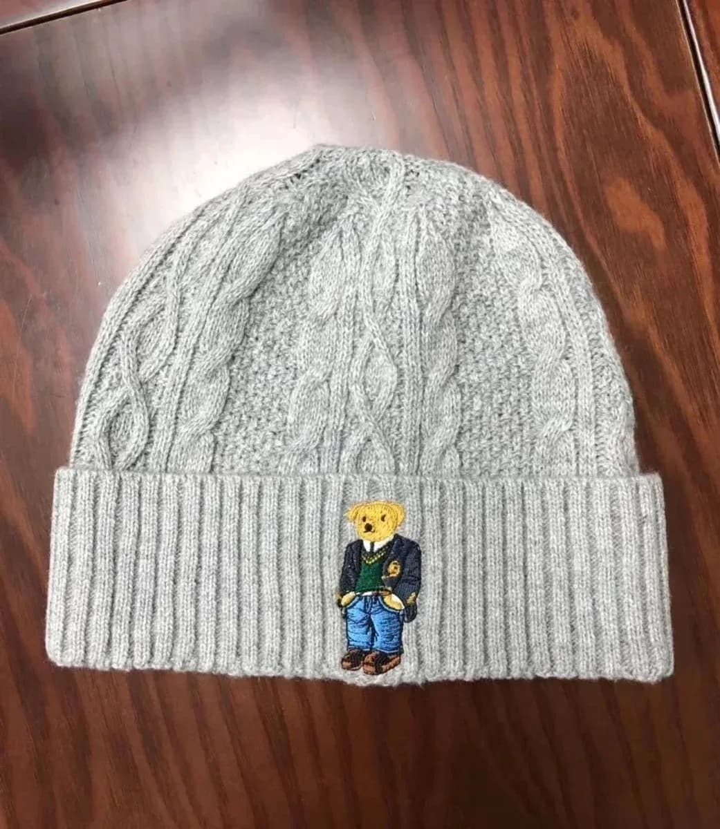 Polo Ralph Lauren Polo Bear Grey Cable Knit Beanie — product photo on Sugargoo Spreadsheet