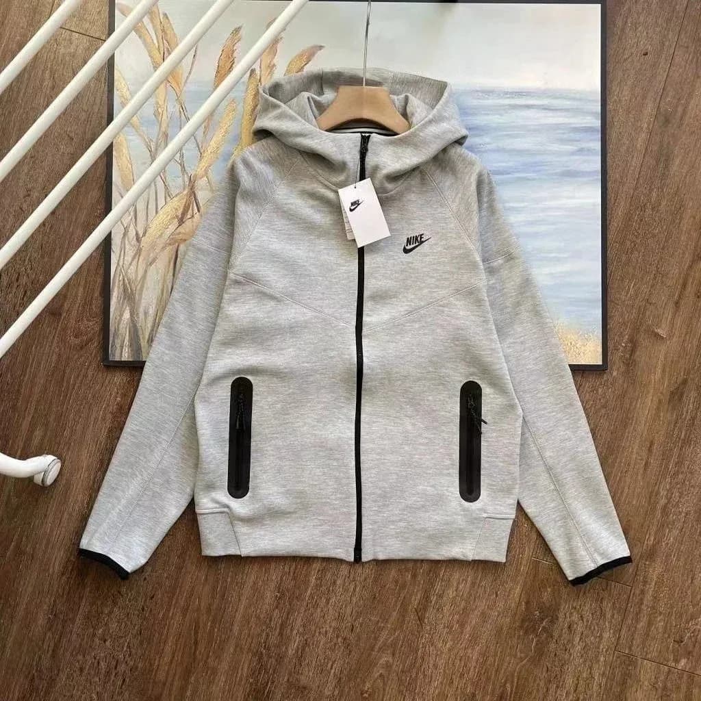 Nike Tech Fleece Grey Hoodie with Black Accents — product photo on Sugargoo Spreadsheet