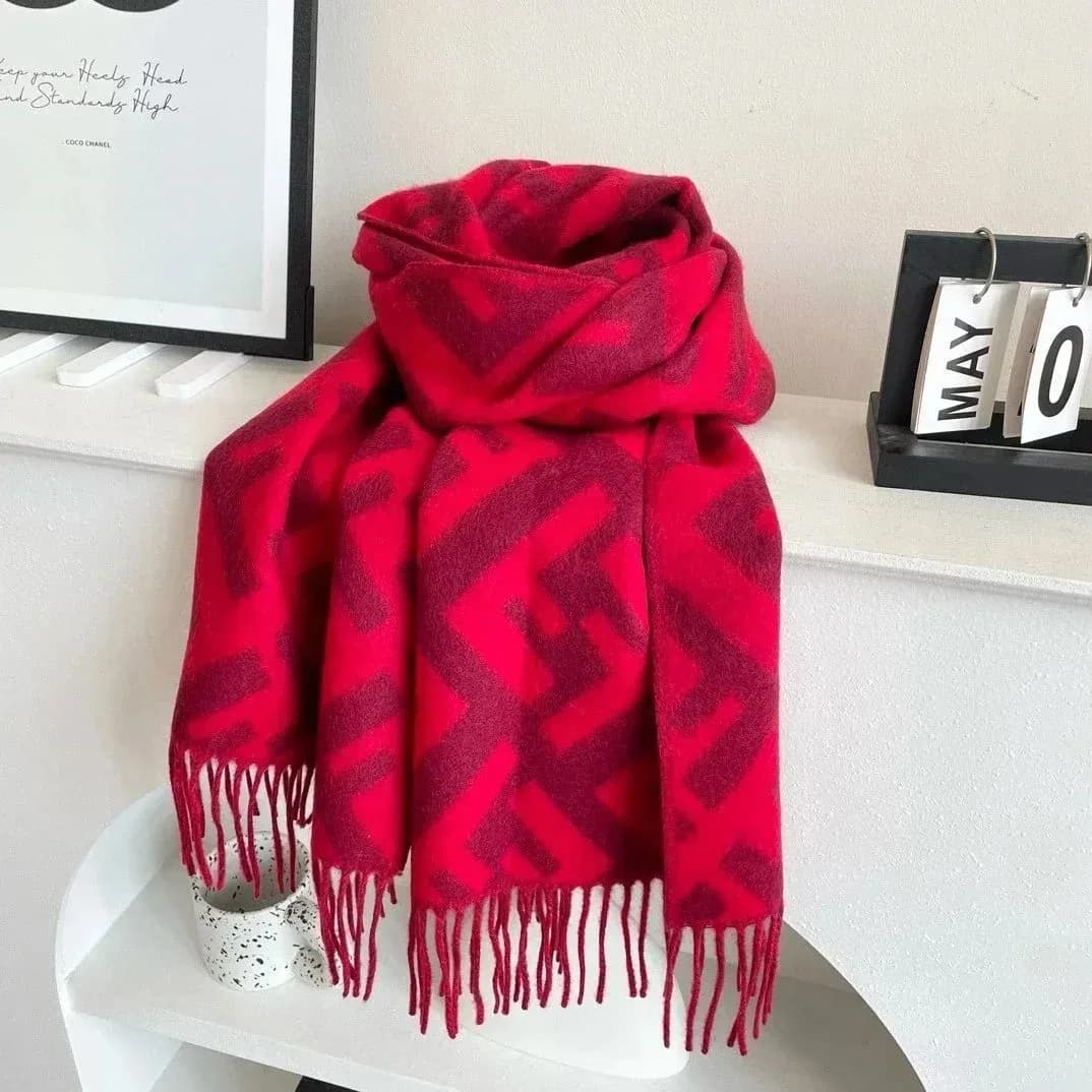 Fendi FF Logo Red Scarf — product photo on Sugargoo Spreadsheet
