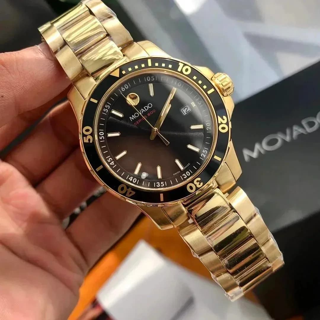 Movado Series 800 Gold Black Dial Watch — product photo on Sugargoo Spreadsheet