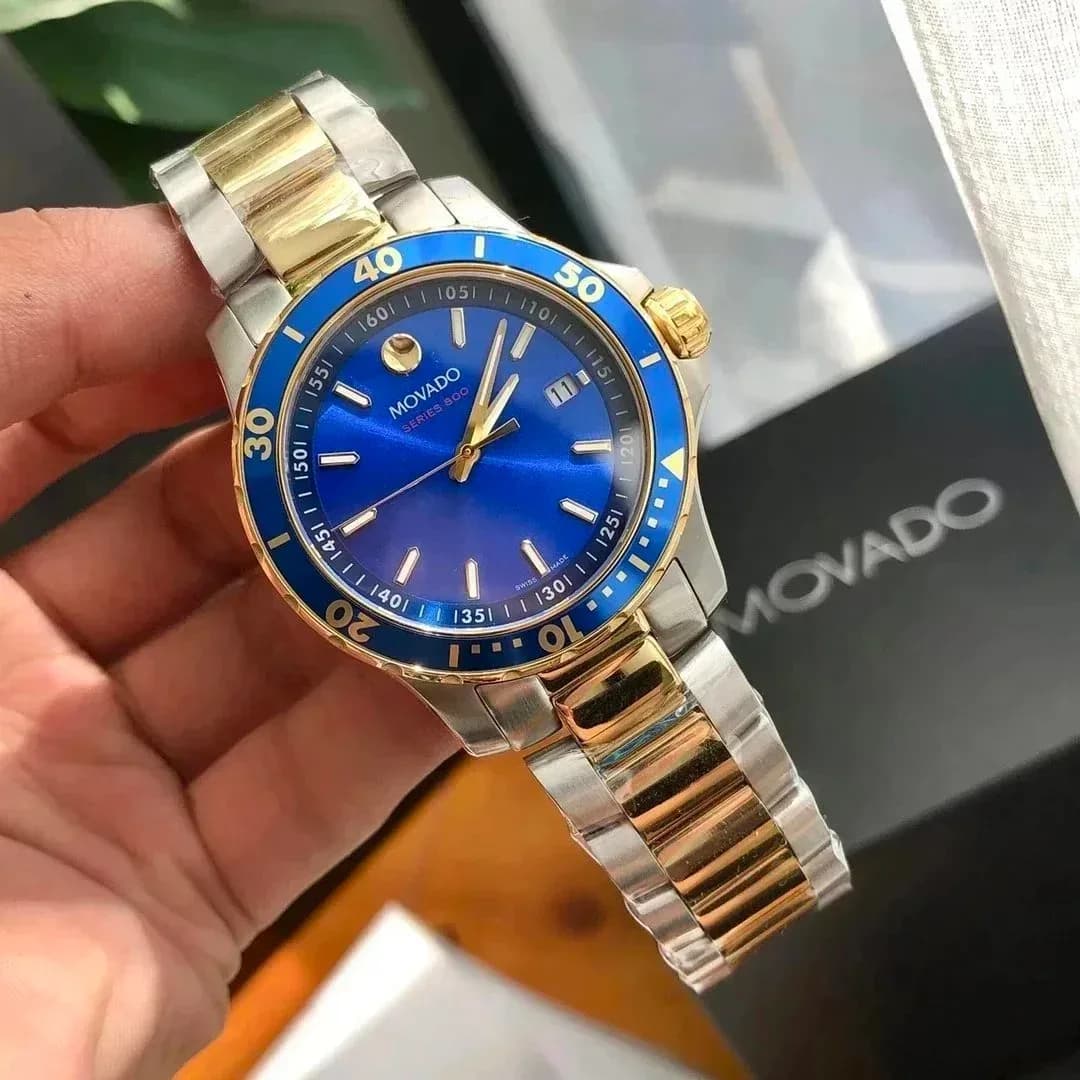 Movado Series 800 Blue Dial Two-Tone Watch — product photo on Sugargoo Spreadsheet