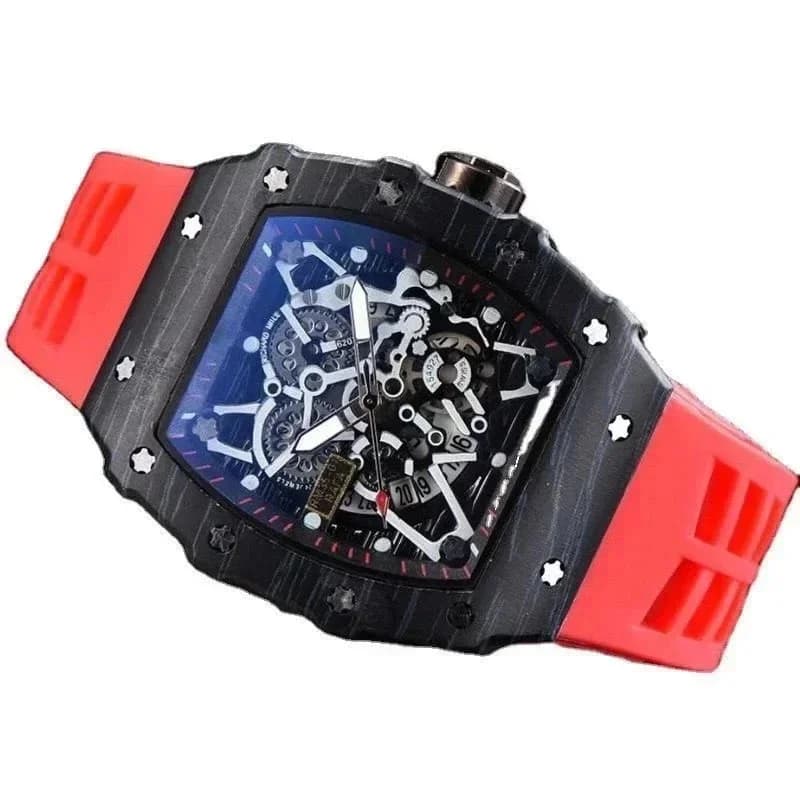 Unisex Transparent Dial Watch with Red Strap — product photo on Sugargoo Spreadsheet