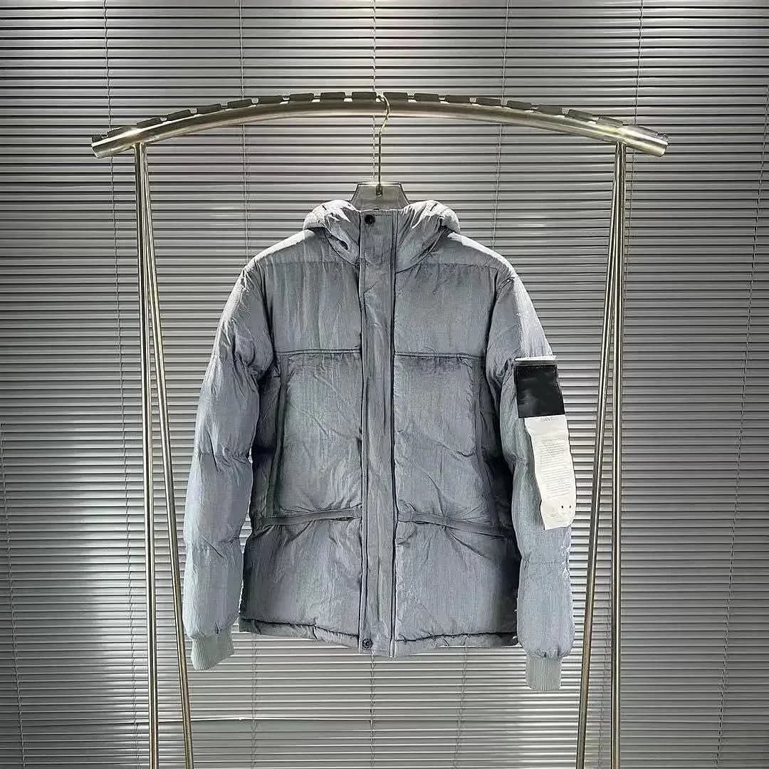 Stone Island Shadow Project Light Grey Hooded Puffer Jacket — product photo on Sugargoo Spreadsheet